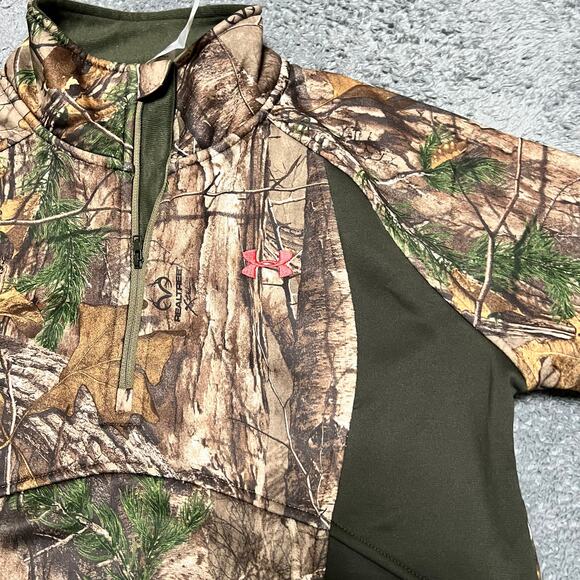 Under Armour Fleece Womens Medium Realtree Camouflage Quarter Zip Sweatshirt - Picture 2 of 8